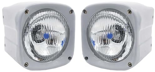 APSMOTIV - Headlight Assemblies with Colw Headlight Lights with Brackets and 12V Lamp Replacement for Massey Ferguson Articulated Brazilian Series and Other Tractors