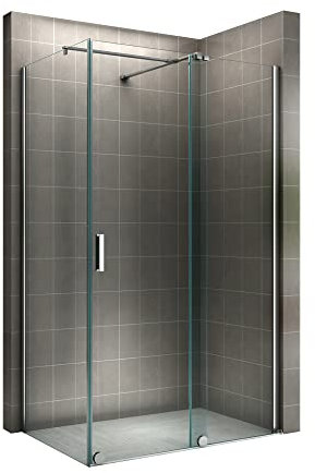 i-flair Cabina doccia NADINE 140 x 90 cm, con porta scorrevole in cromo 8 mm, vetro di sicurezza monolastra trasparente, montaggio a sinistra e a destra