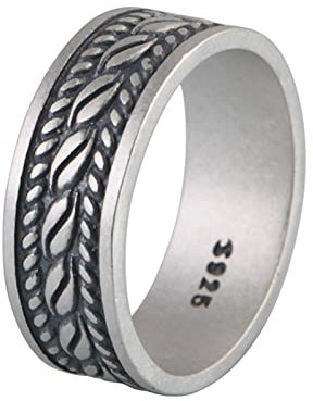 Aotiwe Ringe für Männer Christ, Eheringe In Silber Weizenähren 925 Silber Größe 53 (16.9)