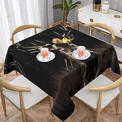 Tischdecke mit Hirschmotiv, rund, 137 x 137 cm, perfekt für Buffet-Tische, Partys