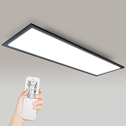 NUEDOVN LED Panel Deckenleuchte 36W 100x30cm Fernbedienung Dimmbare CCT LED Lampen Deckenlampe mit einstellbare 3000K-6500K für Büro Wohnzimmer Zimmer
