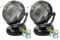 Mursche Ventilator Leise Tischventilator USB: 4 Geschwindigkeiten Akku Clip Fan 10000mAh mit LED Licht 360° Drehung Schwarz Tischlüfter für Schlafzimmer Büro Auto Kinderwagen Camping 2ER