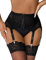 comeondear Porte-Jarretelles Sexy Femme Dentelle Porte Jarretelle Transparent avec 6 Pince Jarretelles Noir Jarretière Grande taille(Noir,M-L)