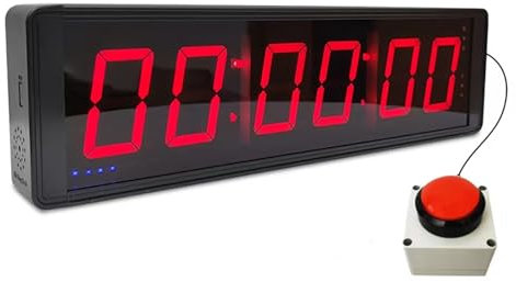 Minuterie de compétition à 6 Chiffres avec Bouton chronomètre, minuterie d'intervalle d'entraînement Physique, Horloge Murale numérique LED, idéale for la Salle de Sport, Les Jeux (Size : 2.3Inch)