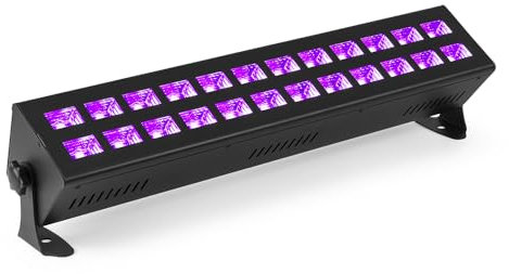 BeamZ LCB243 UV Lampe Schwarzlichtlampe LED Bar 50 cm, 24 x 3 Watt, DMX, Soundmodus, UV Licht, Neonfarben Schwarzlicht Lampe, Discolicht Partylicht Blacklight, Neonparty, Disco, Bar, DJ - Schwarz