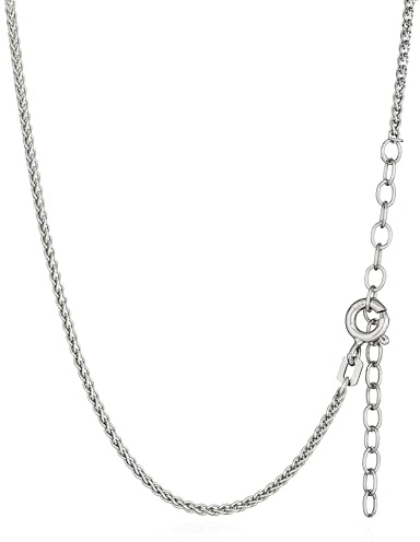 NKlaus 40/45+5cm Zopfkette 925 Silber rhodiniert längenverstellbar Halskette 1,5mm breit Damen Silberkette