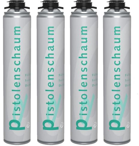 VE-INDUSTRIES 4x 1K-PUR 750ml Pistolen Bauschaum B2 Montageschaum schall- und wärmedämmend, formstabil