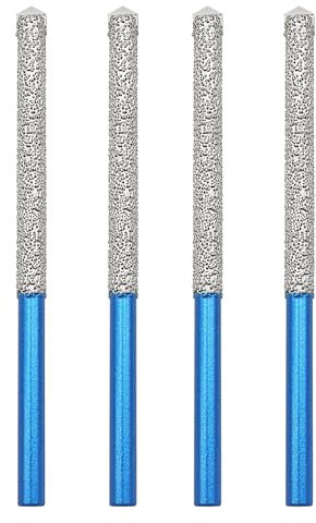 Diamond Mortar Raking Bit - BRSCHNITT 4pcs Mortar Raking Tuck Pointing with Carbide Tipped for Granite Marble Concrete Masonry Stone Removals Vacuum Brazed Bit Round Shank(7.2 * 74mm)