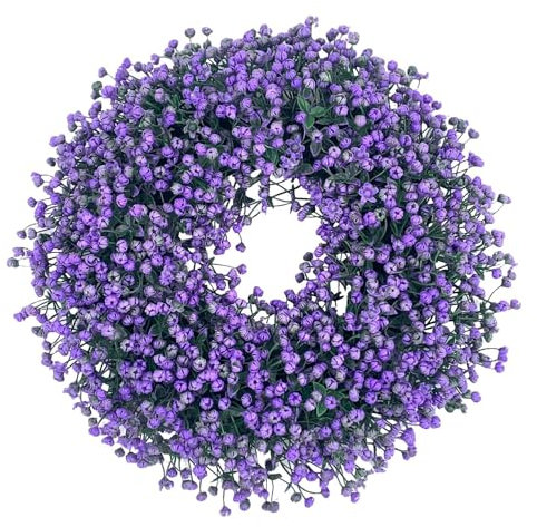 Türkranz Ganzjährig Außen Deko,Personalisiert Künstlicher Blumenkranz Deko für Haustür,Frühling Sommer Außen Türkranz Modern Deko zum Aufhängen,Bauernhaus Willkommens Girlande (40x40cm)