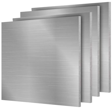 JIEYUZYUO 4Pcs 6061 T6 Hoja de Aluminio Grueso 15 Mm, Placa de Aluminio Cubierta con Película Protectora/100X100X15Mm