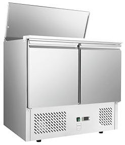 METRO Professional Salatschüssel GSA3600GN, Edelstahl, 90 x 70 x 88.8 cm, 239 l, statische Kühlung durch Lüfter, mit Schloss, silber