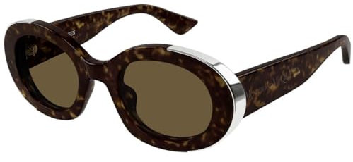 Alexander McQueen Damen AM0445S Sonnenbrille, Havana-Havana-Braun