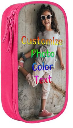 RoPox Personalisiertes Foto Mäppchen, Individuelles Federmäppchen mit Foto & Text, für Jungen & Mädchen, Geschenke zum Schulanfang