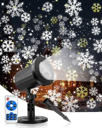 KALAHOL Proyector Navidad Exterior, Control Remoto, IP65, Proyector Navidad, Iluminación Más Amplia para Exteriores e Interiores, Proyector Luces Navidad Exterior, para Decoración de Fiestas Navideñas