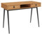 IDIMEX Schreibtisch Kim mit 2 Schubladen aus Massivholz, eichefarben/schwarz - Home-Office Tisch mit offenem Fach, Bürotisch mit 2 Schubladen und Ledergriffen