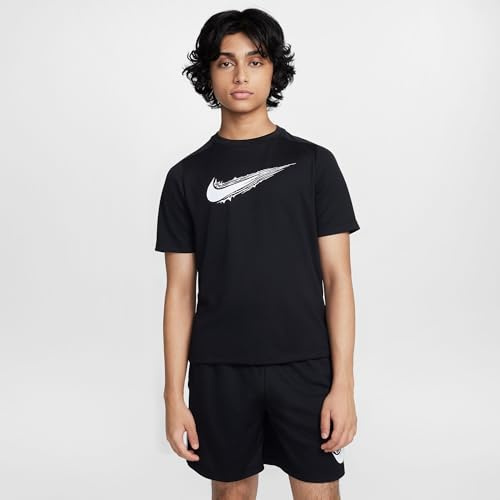 Nike Multi Camiseta De Manga Corta Dri-Fit - Niño, Black/White, HF8100-010, XL