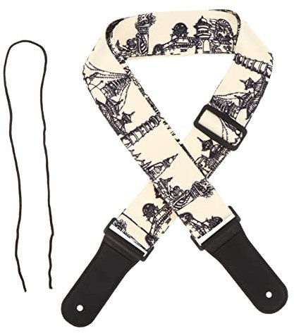 Parliky Guitar Strap Design Soft Leather Adjustable Acoustic Guitar Strap for Boys and Girls Adults