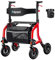 Farani Rollator für alle Gelände mit Sitz, leicht, kompakt, faltbar, Rollator für Senioren, 20,3 cm große Gummiräder, verstellbarer Aluminiumrahmen mit Bremsen, Getränkehalter, Allround-Design