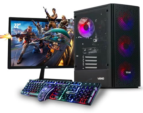 Veno Scorp Gaming PC 22 Monitor Bundle Intel Core i7-6700 Processor RX 580 8GB Graphics Card - 16GB Ram - 1TB NVMe SSD - 550W PSU - Windows 10 Pro - WiFi - Titan 4