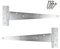 Keypak 2 Pack 400mm (16) Heavy Duty T-Hinges Zinc Plated, Durable Metal Tee Hinges for for Large Wooden Gates, Barn, Garage & Shed Doors