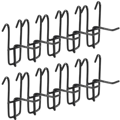 sourcing map 10 Grid Wall Hooks, 2 Inch Grid Wall Panel Display Hooks for Grid Wall Accessory Display Rack for Retail Stores, Home Office, Garage Storage, Black