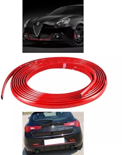 Profilo Rosso Adesivo 5 METRI per Alfa Giulietta DAM Anteriore+Posteriore+Altro - Rotolo 5 m - Biadesivo tipo 3M