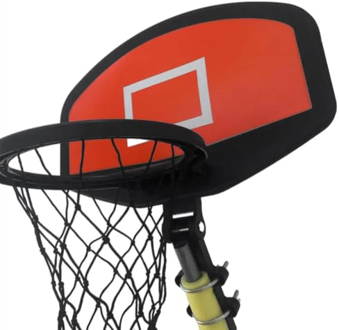 Sunmeit Trampolin-Basketballkorb, Basketballkorb für Trampolin mit Ball und Pumpe, für Trampolin mit Geraden und Gebogenen Stangen