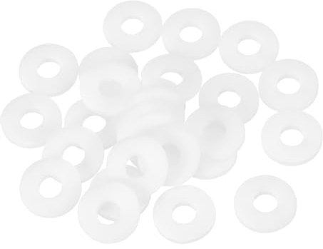 sourcing map 25 rondelle piatte M6 in nylon, rondella piatta, diametro interno 6 mm, diametro esterno 16 mm, 2 mm di spessore, distanziatori in plastica per viti, bulloni, riparazione idraulica del