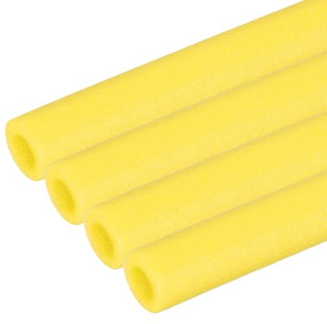 PATIKIL 4 Stück Rohrisolierschaumrohr Poolnudeln Schaumrohr Abdeckungen 3/8 (10mm) ID x 3.3FT x 13/16 OD Für Schwimmbad Griff Wärmeerhaltung Schutz Hülle Gelb