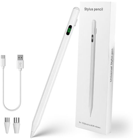 XWGKLN Stylus Pen for iPad Android - 2X Fast Charge Active Pencil Compatible with 2018 All Touch Screens Android Apple iPad Pro 11/12.9/M4, Air 3/4/5/M2/M3,Mini 5/6