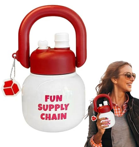 Buerfu Bouteille Isotherme | Gourde Isotherme 680ml avec Poignée - Double Bec Verseur et Bouchon à Paille pour Camping, Randonnée et Pique-nique