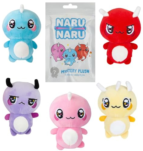 VFM e-Store - Naru Naru Soft Toy Mystery Bag Cute Plushie Huggable Cuddly Stuffed Plush Toy Cute Stuffed Plushie, Gifts for Birthday, Valentine's Day Christmas - 10cm Sky Hope Nova Luna Yuna