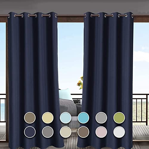 Verdunkelungsvorhang für den Außenbereich, 200 x 180 cm, wasserfester Sonnenschutz für Balkon, Garten, Pavillon, Ösen, Türüberdachung, Vorhänge mit UV-Schutz und Privatsphäre