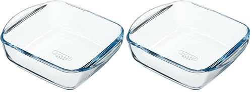 PYREX PREPWARE - Plat carré en verre 20 x 17 cm -1 l (Lot de 2)