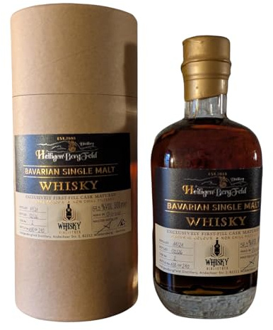 HeiligenBergFeld Cask 2 Schweiz Oloroso Sherry “ Whisky Bibliothek“ 0,5 l 57,9% Bavarian Single Malt Whisky | Eine auf 210 Flaschen limitierte Abfüllung