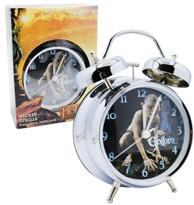 Joy Toy - The Hobbit Gollum Wecker in Metall Ø 10 cm, in Geschenkpackung 13x7x18 cm