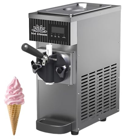 Macchina per Crema Gelata Soft con Funzione Preraffreddamento e Pulizia Automatica, Mantecatore Crema Gelata da Banco Professionale, Sorbettiera Touch Screen LCD Refrigerazione Rapida
