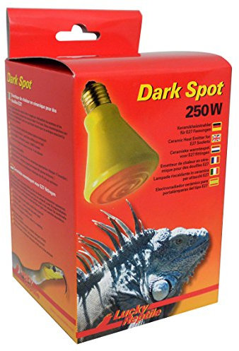 Lucky Reptile Dark Spot - 250 W Keramik Heizstrahler für E27 Fassungen - Terrarium Heizlampe mit Infrarot Strahlung - Dunkelstrahler zum Heizen von großen Terrarien - Wärmelampe für Tiere