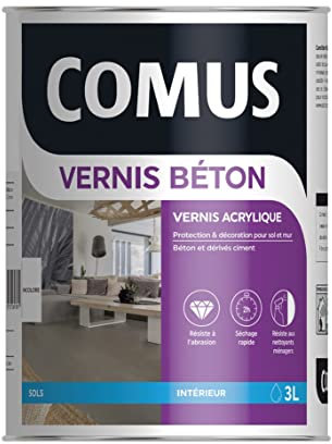 VERNIS BÉTON 3L - Vernis polyuréthane acrylique pour les sols et murs en béton ou dérivés ciment - COMUS