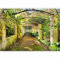 Papier peint murando panoramique moderne 300x210 cm - Revêtement mural décoration salon - Design moderne - Beige blanc marron vert - Illusion fleurs nature jardin espace plantes 10110903-18