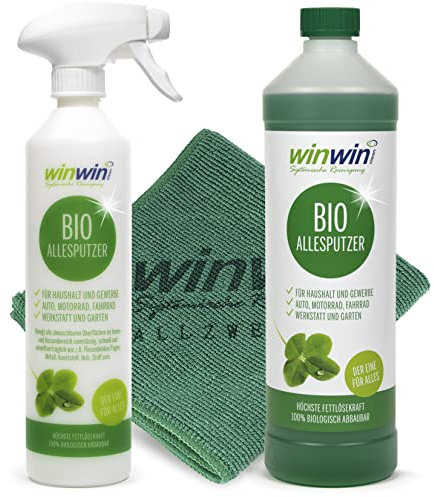 winwinCLEAN - ALLESPUTZER 1000ml INKL. Dosierflasche + UNIVERSALTUCH 32cm x 32 cm - Sie werden begeistert sein -
