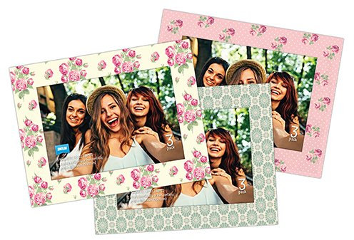 Shot2go Pack of 3 Magnetic Photo Fridge Frames 4x6 Vintage Floral