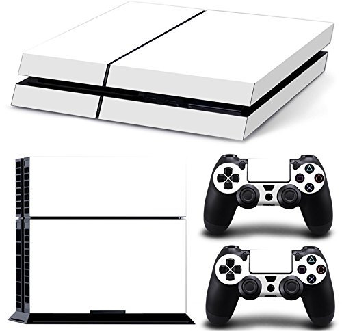 Morbuy PS4 Skin Vinyl Autocollant Decal Sticker pour Playstation 4 Console + 2 Dualshock Manette Set Skins (Blanc)