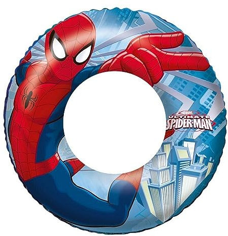 Bestway – Aufblasbarer Spiderman-Lizenz-Schwimmring, Mehrfarbig – 98003B – 56 cm – Outdoor-Spiel ab 36 Monaten, blau