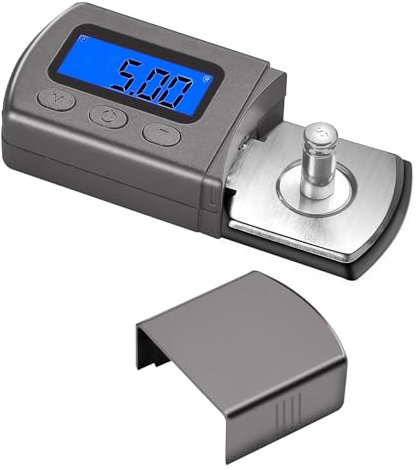 Musou Digital Turntable Stylus Force Scale Gauge 0.01g Blue LCD Backlight for Tonearm Phono Cartridge