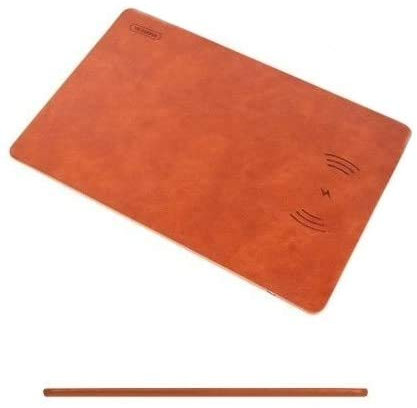 YK Qi Wireless Charger Mouse Mat for iPhone 8/X Samsung - Brown