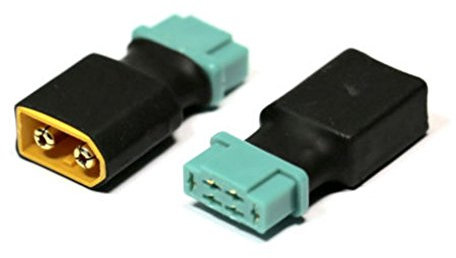 VUNIVERSUM 1x Stück Premium Adapter MPX 6P 6 Pin Stecker Female Weiblich Buchse auf XT60 Stecker Male Männlich Goldstecker Verpolsicher für Lipo Akku Adapterkabel Modellbau