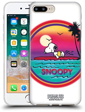 Head Case Designs Offiziell Offizielle Peanuts Strand Surf Snoopy Plankenweg-Spritzpistole Soft Gel Handyhülle Hülle kompatibel mit Apple iPhone 7 Plus/iPhone 8 Plus