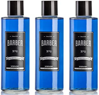 BARBER MARMARA No.2 Eau de Cologne Splash Herren (3x500ml) im Glas Flacon After Shave Men Duftwasser Rasierwasser Männer, Erfrischt kühlt langanhaltender Duft Herren Desinfizierend 70% Alkohol