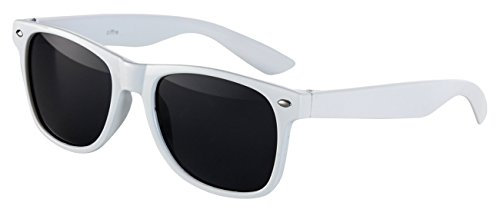 Ciffre EL-Sunprotect® Nerdbrille Brille Nerd Sonnenbrille Hornbrille Streber Weiß